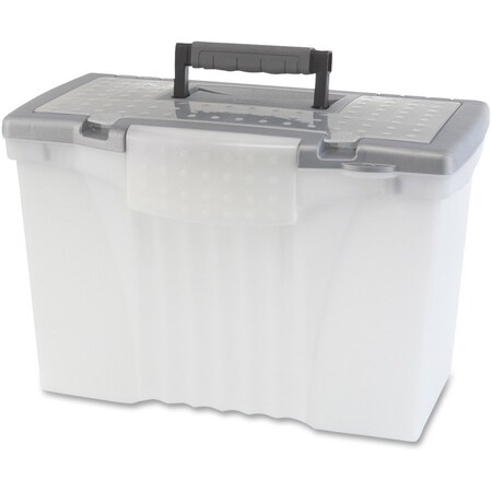 Storex Portable File Storage Box, w/Lid, LTR/LGL, 12"x14.5"x10.5", CL STX61511U01C